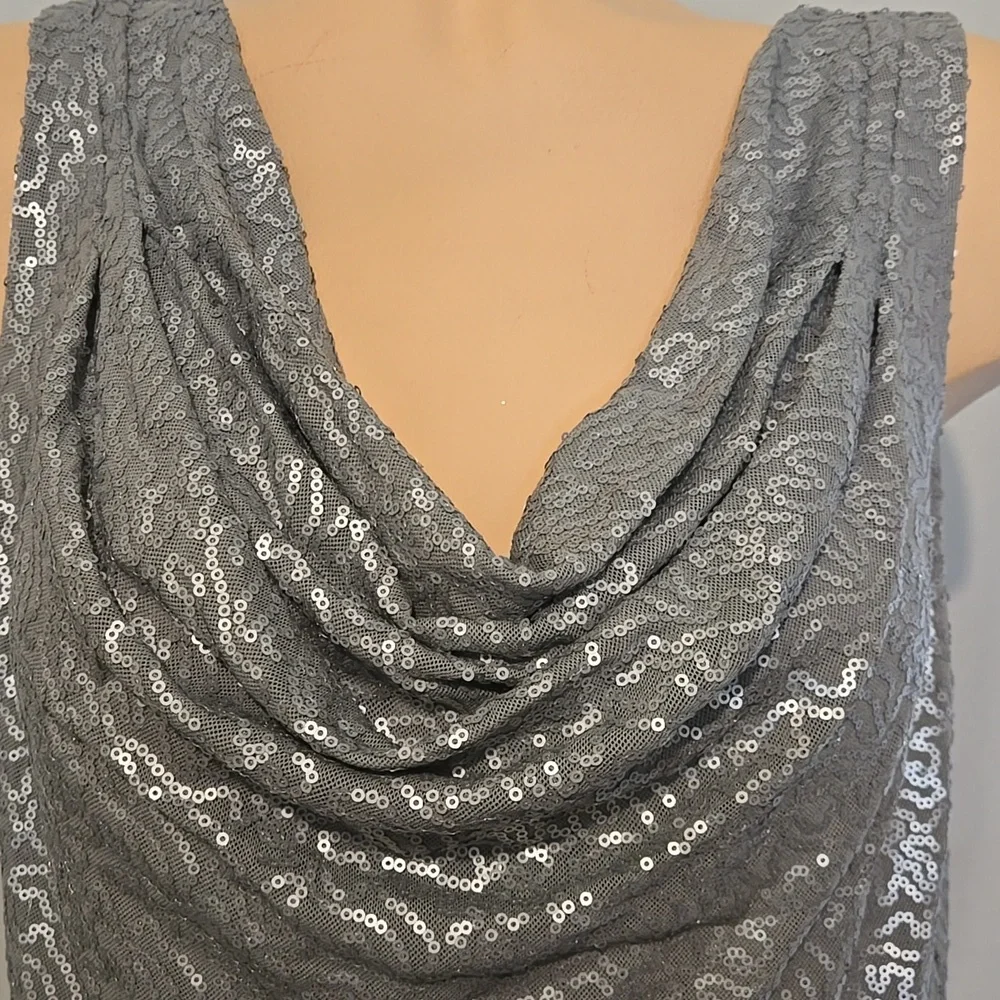 Micheal Kors Cowl Neck Sequined Dressy Top